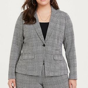 Black & White Plaid Double Knit Blazer